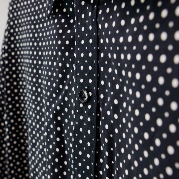 *SOLD* Celine Black Polkadot Button-Up - Picture 5 of 9
